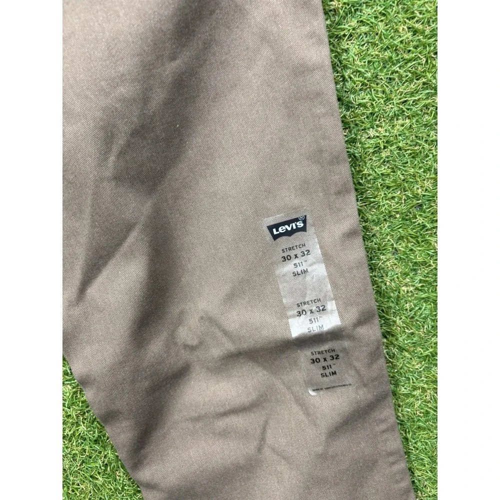 Levis 511 Pants Mens 30x32 Brown Slim Fit High Stretch Jeans A92130013 New
